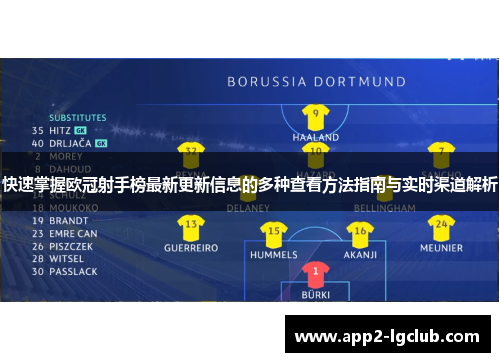 快速掌握欧冠射手榜最新更新信息的多种查看方法指南与实时渠道解析